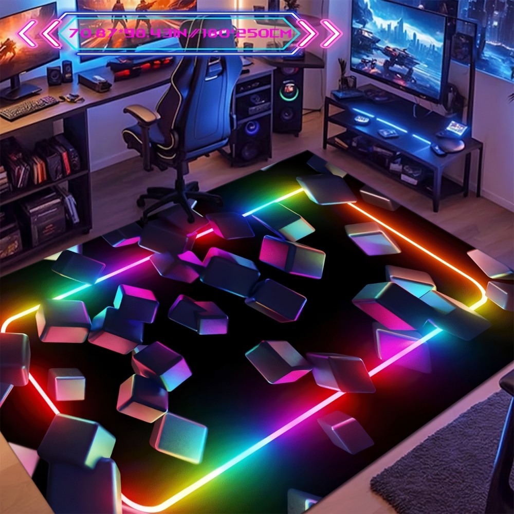 Esports Gaming Cafe - VIKAMA Alfombra para juegos Diseño colorido,