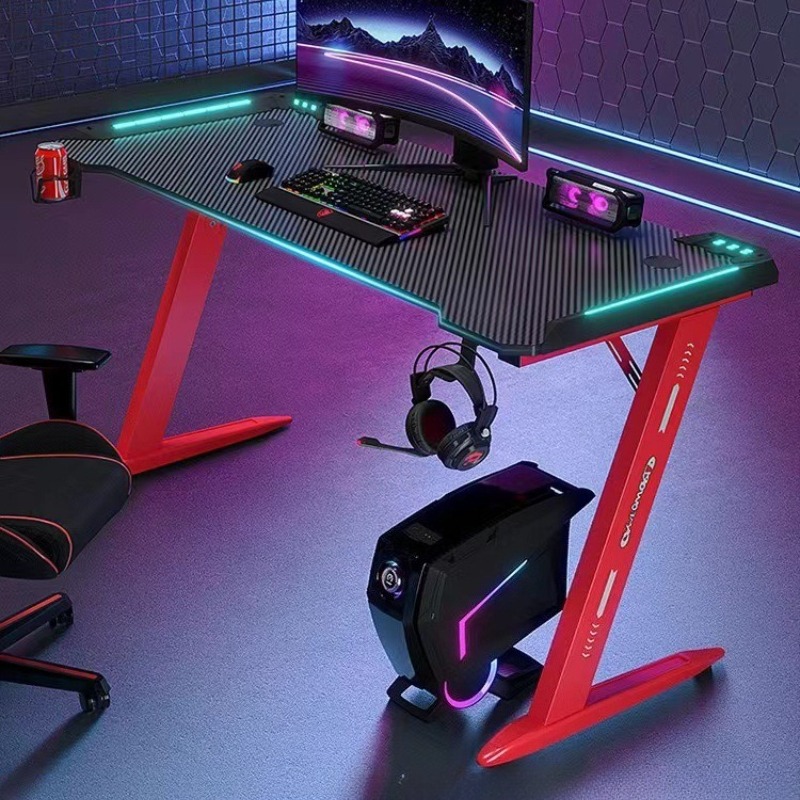 Esports Gaming Cafe - Escritorio Gaming RGB de Fibra de