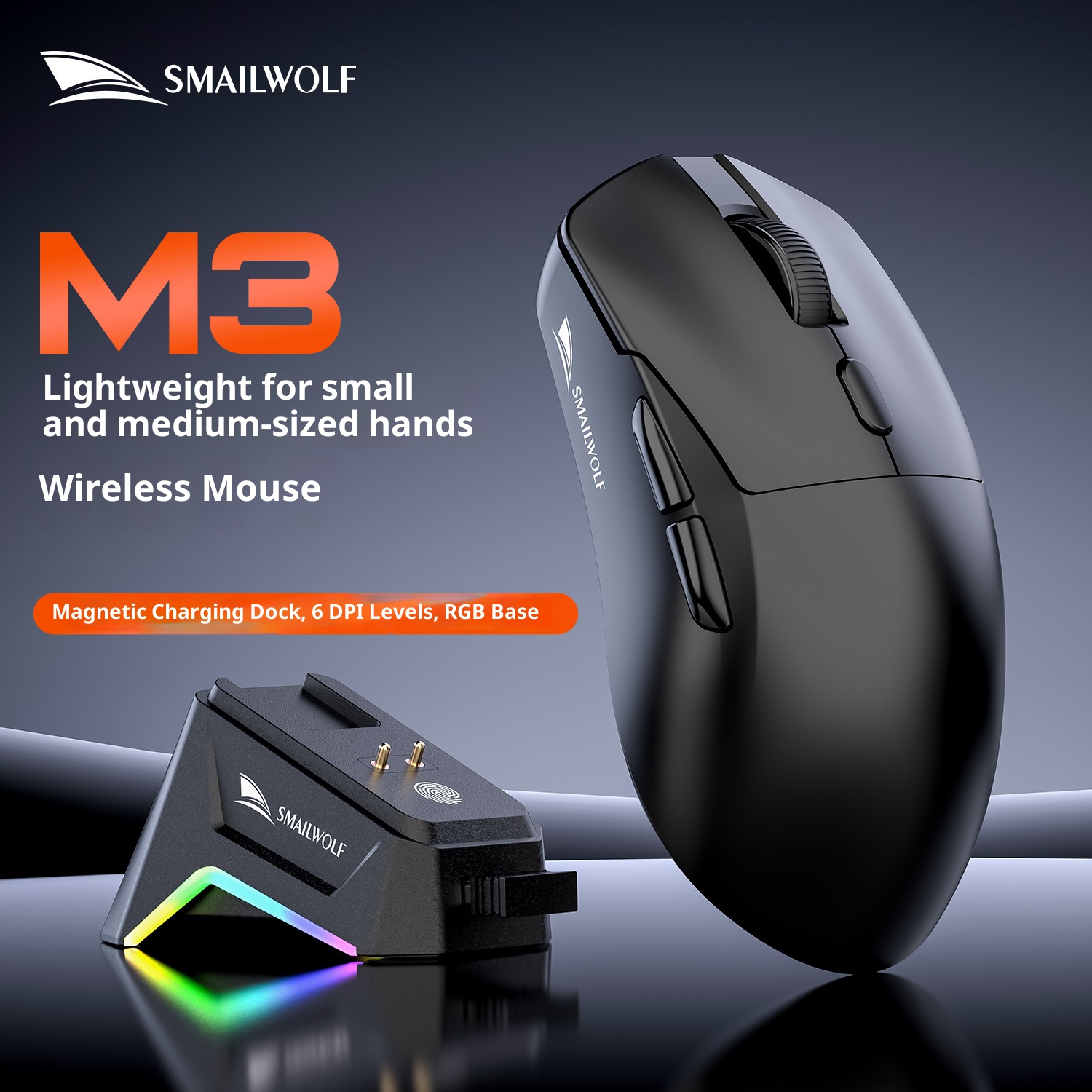 Esports Gaming Mouse Wireless - Ratón Inalámbrico Bluetooth SMAILWOLF M3 PRO
