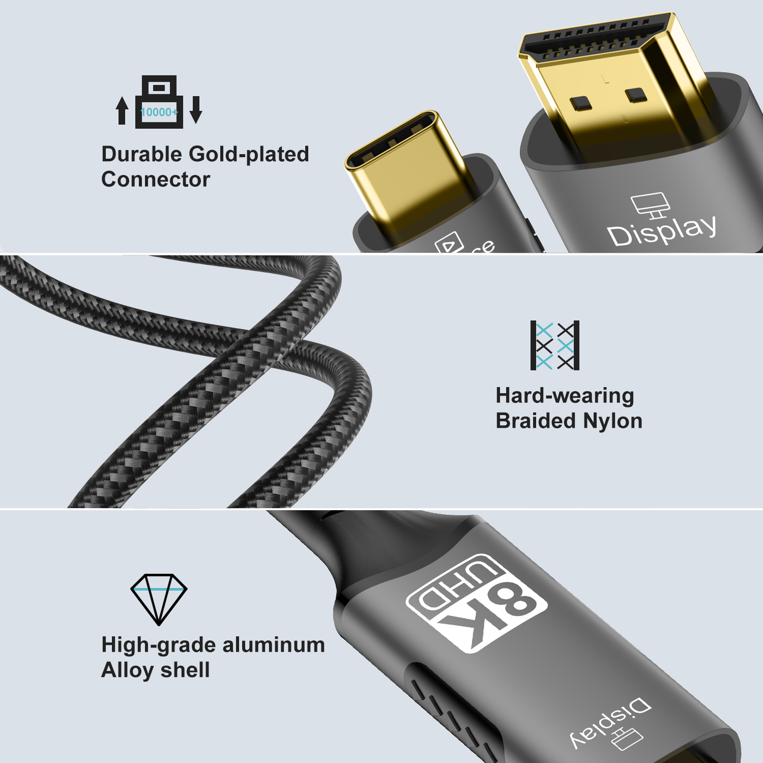 Cable 8K tipo C a HDMI 2,1, 32 - Gaming Speaker 2.1 reseña y precio