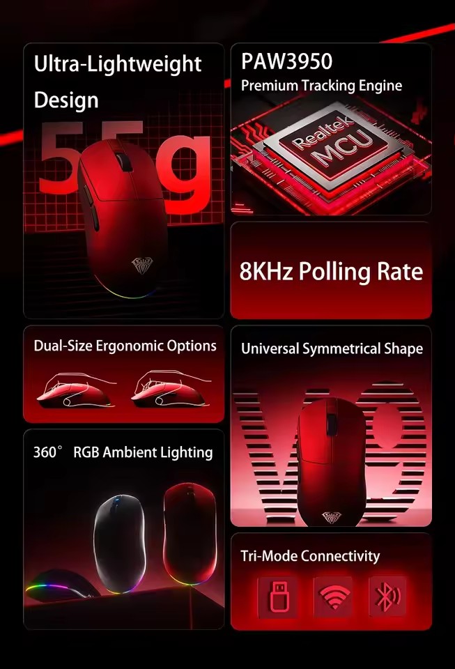 AULA V9 Ratón Ultra Inalámbric - Esports Gaming Mouse Wireless reseña y precio